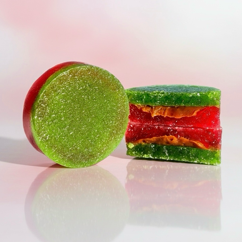 Caramel Apple Crystals Candy - 8 Mini Pieces with Caramel Sauce