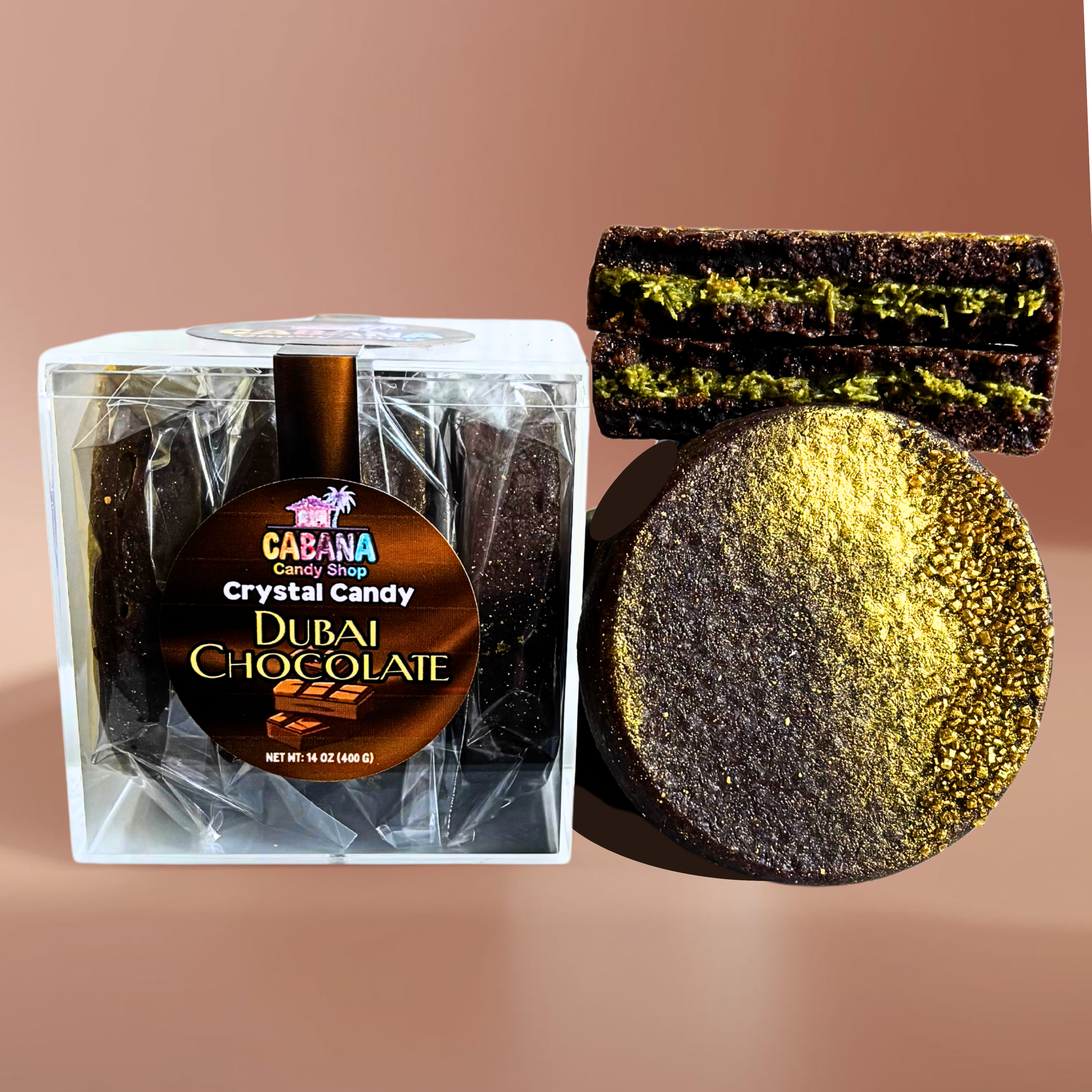 Dubai Chocolate Crystal Candy | 4 Pieces